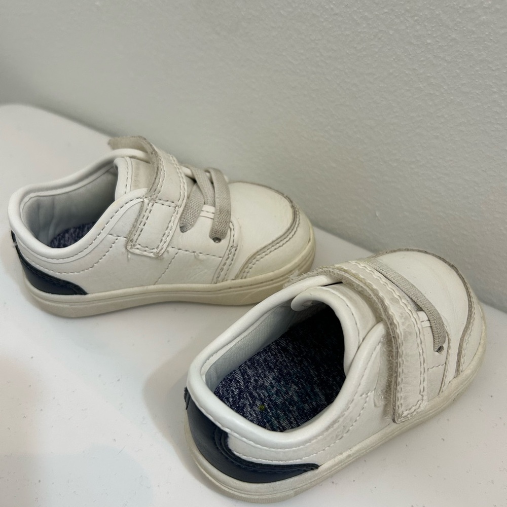 Kids White and Black Velcro Sneakers